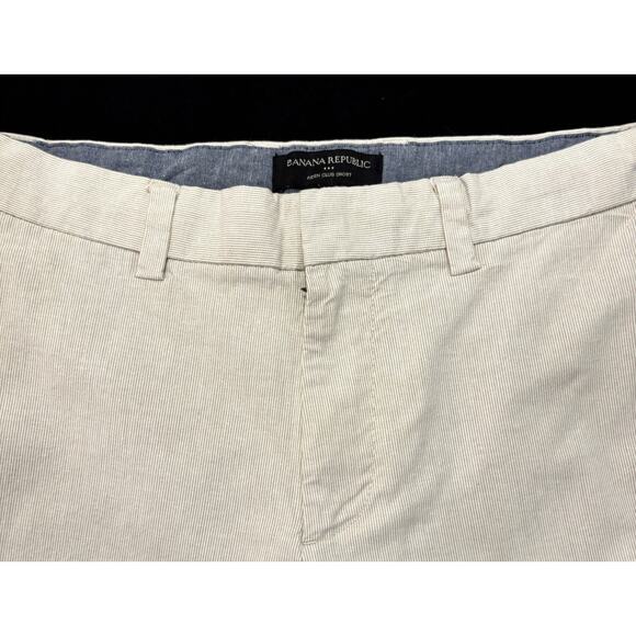 Banana Republic Aiden Club Men's Tan Shorts with White Stripes Size 29 - Picture 2 of 5